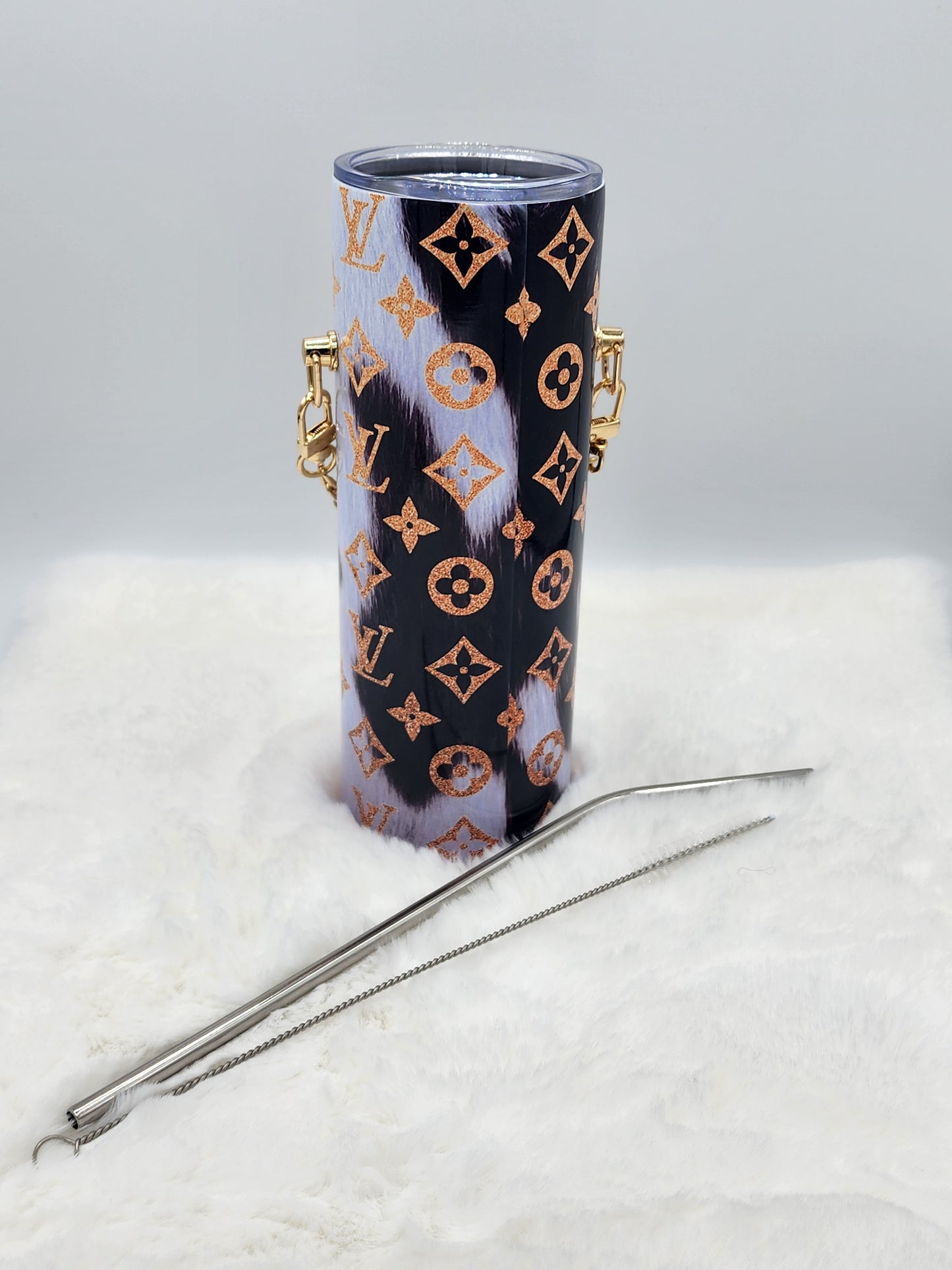 LV Purse Tumbler with Chain