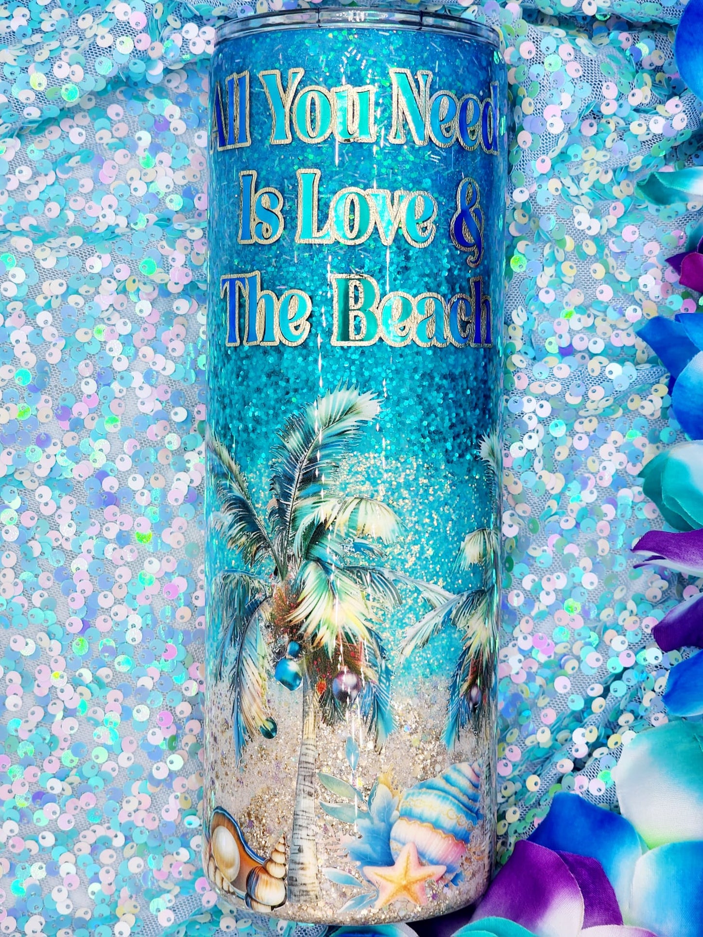 "All You Need Is Love and the Beach" Mermaid Tumbler