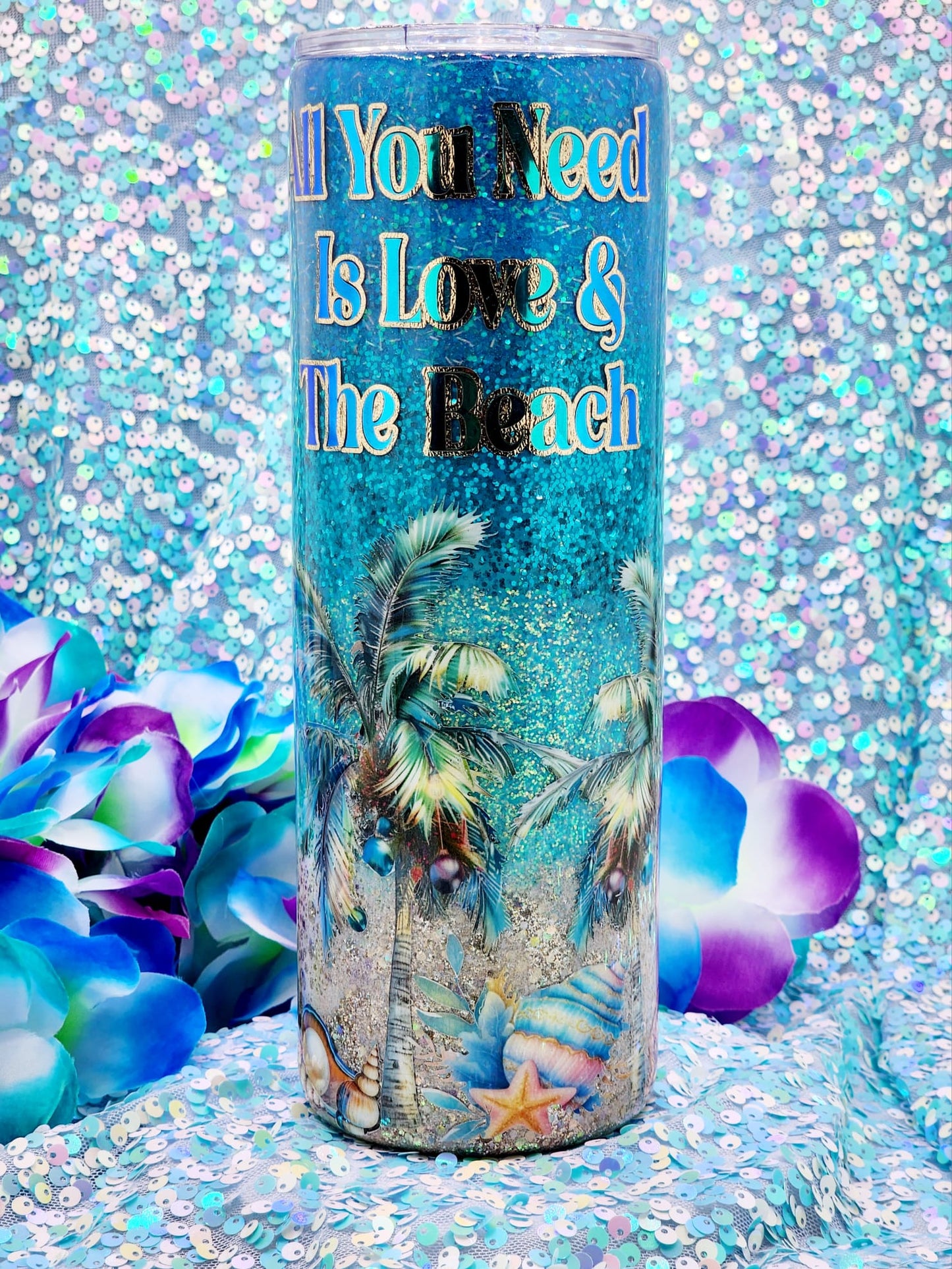 "All You Need Is Love and the Beach" Mermaid Tumbler