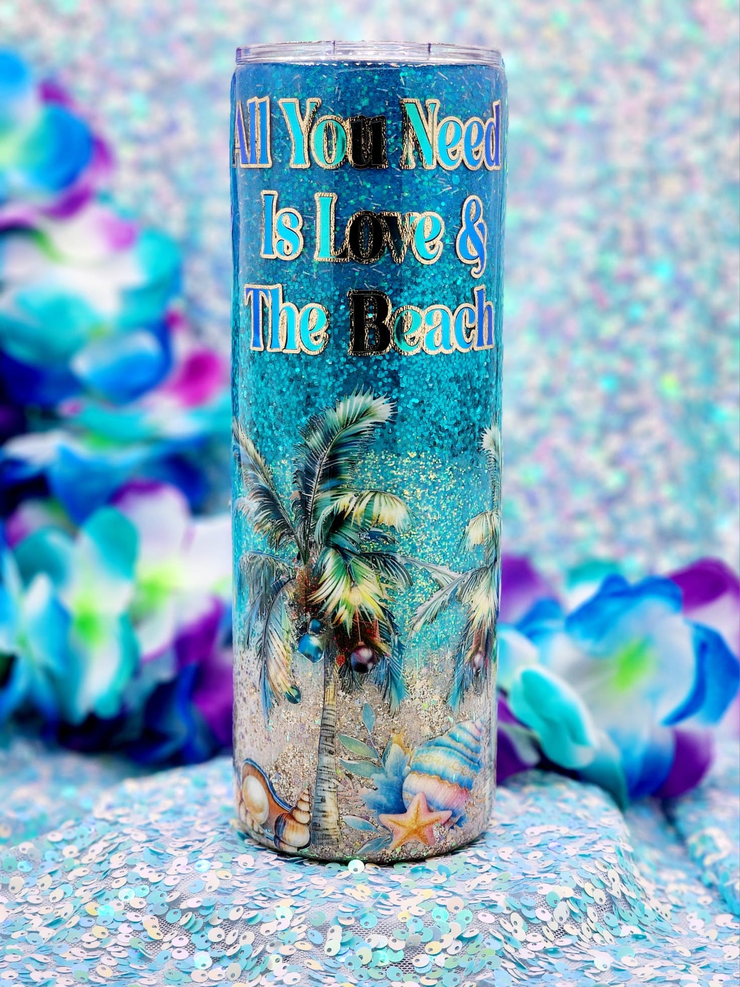 "All You Need Is Love and the Beach" Mermaid Tumbler