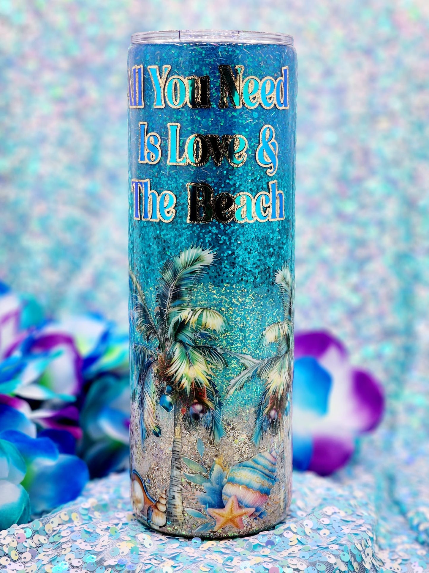 "All You Need Is Love and the Beach" Mermaid Tumbler